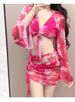 Women's Conservative Four Piece Bikini Swimsuit Set With Long Sleeves Slimming Flattering Design For All Seasons_ecoleips.com