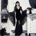 Women's Dark Style Elegant Dress Batwing Sleeve Lace Patchwork Velvet New Arrival Halloween Autumn_ecoleips.com