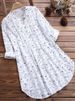 Verve Stand Collar Loose Casual Shirt For Women 2025 Spring New Plus Size Long Sleeve Floral Blouse_ecoleips.com