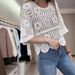 Women's Lace Long Sleeve Hollow Out Embroidered Cover Up Top American Style New Clothing_ecoleips.com