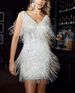 ZC-3629 New Tassel Elegant And Sexy Deep V-Neck Strap Dress For Women_ecoleips.com