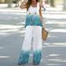 Women's 3D Printed Casual Set Sleeveless Vest And Wide Leg Pants Two Piece Outfit American Style Summer Wear_ecoleips.com