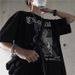 Harajuku Retro Style Hip Hop Street Trend Letter Print Top Men's And Women's Summer Crew-neck Loose Short-sleeved T-shirt_ecoleips.com
