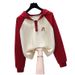 Women's Clothing Small Autumn New Two Piece Suit For Women With Hooded Contrast Color Long Sleeved Sweatshirt Stitching Trendy Sports Casual Pants_ecoleips.com