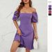 2026 Cross-Border Foreign Trade European Station Summer Hot Sale New Solid Color Square Neck Puff Sleeve Dress_ecoleips.com