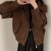 Melard Outfit Suede For Women Spring And Autumn Design Sense Niche Short American Style Bomber Jacket Top_ecoleips.com