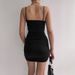 2022 Sexy Spaghetti Strap Bodycon Dress Women Backless Folds Wrap Hip Dresses Female Causal Streetwear Slim Dress Vestidos Robes_ecoleips.com