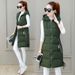 Women's Clothing Cotton Vest Women's Medium Length Autumn And Winter New Korean Style Fashion Hooded Slim Fit Large Size Cotton Vest_ecoleips.com