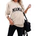 Women's Clothing Large Size Sweatshirt Round Neck Letter Loose Top Female Color Pattern_ecoleips.com