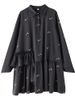 2026 Spring Summer New Black Vintage Oversized Dresses For Woman Ruffle Long Sleeve Loose Casual Midi Dress Elegant Clothing_ecoleips.com