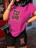 Summer Women's Casual And Fashionable Cartoon Bear Pattern Print Loose T-shirt+shorts Two-piece Sportswear Suitable For Daily Wear-98_ecoleips.com