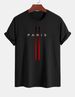 Casual White Patterned T-shirt Print, Short Sleeved Round Neck 100% Cotton T-shirt Top-2_ecoleips.com