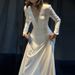 Women's Clothing New Style High End Temperament Host White Dress Light Luxury Satin Dress Skirt_ecoleips.com