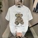 Women's Clothing Bear Print Cotton Short Sleeved T Shirt Summer All Match Trendy Fashion Tops T Shirt Men's Clothing_ecoleips.com