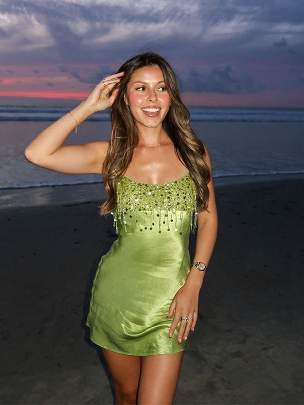 Summer New Arrival Women Sexy Dress Fringe Sequined Spaghetti Strap Mini Dress Hot Girl Party Cocktail Prom Gown_ecoleips.com