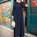 Women's Clothing Middle East Muslim Solid Color Large Size Long Sleeve Loose Pullover Casual Long Dress_ecoleips.com