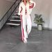 Y2k Striped Zip-Up Hoodie & Jogger Set For Women - Trendy Casual Tracksuit With 3d Print, Comfort Fit In Multiple Colors & Sizes_ecoleips.com