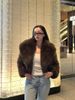 Kardashian-Inspired Faux Fur Coat Women - Short Plush Jacket With Fox Collar, Black & Brown, S/M_ecoleips.com