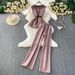 Elegant Sleeveless Blouse & High-Waisted Wide-Leg Pants Set – Slimming Tailored Suit For Women Breathable Fabric_ecoleips.com