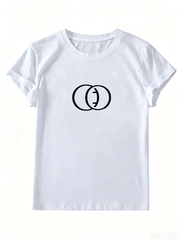 2026 New Simple Women's White Cotton T-Shirt, Casual Loose Short Sleeve Top_ecoleips.com