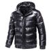 Men's & Women's Winter Hooded Puffer Jacket - Shiny Surface, Thickened Warm Coat, Fashionable Solid Color Zip-Up Outerwear For Youth_ecoleips.com