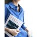 Jomi French-style Sea Blue Linen For Women, Thin, Loose, Elegant, Old Money Style, High-end Cotton-linen Sun Protection_ecoleips.com