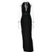 Women’s Clothing Ins Style Summer New Sexy V Neck Halter Neck Backless Long Skirt Solid Color Slit Dress_ecoleips.com