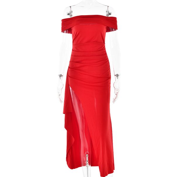 Women's Clothing New Tube Top Backless Dress Female Hot Girl Temperament Tight High Slit Long Skirt_ecoleips.com