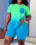 Women's Clothing Burning Flower Cutting Short Sleeved T Shirt Pants Two Piece Suit_ecoleips.com