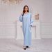 Spring 2025 New Cross-Border Middle Eastern Dubai Turkish Muslim Robe With Headscarf_ecoleips.com