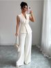 Women's Stylish Sleeveless Two Piece Set European American Straight Leg Pants Import Foreign Trade_ecoleips.com