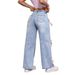 High-Waisted Wide-Leg Jeans With Bow Detail – Vintage Washed Denim Pants For Women (XS-XXL, Light Blue/Deep Blue)_ecoleips.com