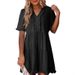 Women's Ruffled Short Sleeved V Neck Layered Maxi Skirt Four Way Stretch Spring Summer New Style Casual Elegant Dress_ecoleips.com