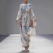 Women's High-Waisted Slim Fit Dress Long Sleeve Digital Print French Style Flared Sleeve Casual Elegant_ecoleips.com