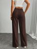 K High Waisted Suit Pants New Women's Casual Loose Straight Leg Business Commuting Wide Leg Pants For Women_ecoleips.com
