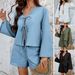 DiYun European American 2025 Spring/Summer Casual Vacation Style Solid Color Cardigan Long Sleeve Top And_ecoleips.com