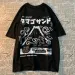 American Rabbit Volcano Retro Cartoon Print Short Sleeve T-shirt Women's Fashion Loose All-match Couple T-shirt Graphic T Shirts_ecoleips.com