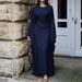 Women Luxury Solid Long Sleeve High Waist Formal Dress Wedding Banquet Prom Outfit_ecoleips.com