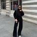 Women’s Half-Zip Pullover & Trousers Set – Loose Fit Casual Two-Piece Outfit (S-XL, Light Gray/Black/Green/Navy Blue/Brown)_ecoleips.com