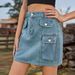 Women's Clothing Summer New Washed Workwear Denim Skirt Skirt_ecoleips.com