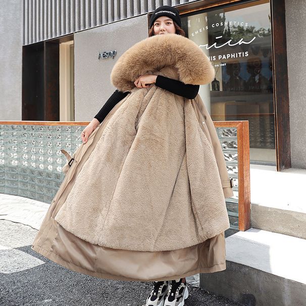 Women's Clothing Cotton Jacket Long Loose Embroidery, Detachable, New Style, Plus Velvet Workwear, Cotton Padded Jacket, Thickened Coat_ecoleips.com