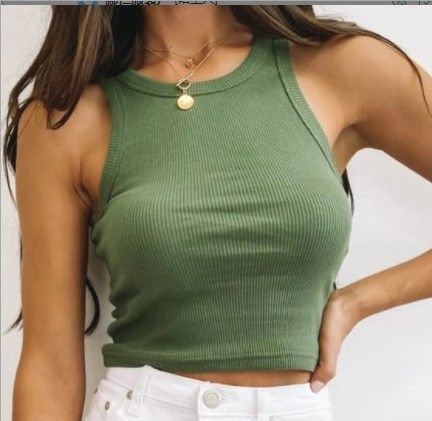 Women's Solid Color Sleeveless Vest T-Shirt Fashionable Versatile Top for Spring Summer_ecoleips.com