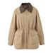 Women's Clothing Spring Lapel Loose Waist Workwear Windbreaker Jacket Women's Mid Length Functional Wind Top Jacket_ecoleips.com