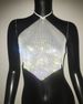 Women's Clothing Girl Suspenders With Rhinestones And Fishnet Halter Neck Tops With Beautiful Back And Sweet And Spicy Suspenders_ecoleips.com