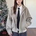Spring And Autumn Jacket Simple Niche New Versatile College Style Baseball Jacket_ecoleips.com