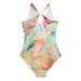 Vintage Floral Print One-Piece Swimsuit For Women – Modest, Slimming & Comfortable Swimwear With Removable Padding_ecoleips.com