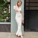Women's Clothing Women's Floral Dress Spring Summer High-End Deep V Neck Long Elegant Charming Fashion For Formal & Casual_ecoleips.com