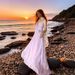 Women's Clothing V Neck Suspenders Female Purple Waist Slimming Niche Design Seaside Holiday Beach Dress_ecoleips.com