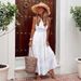 Summer New Women's Sexy Deep V Sleeveless Chiffon Dress Wish Patchwork Midi Skirt Clothing_ecoleips.com