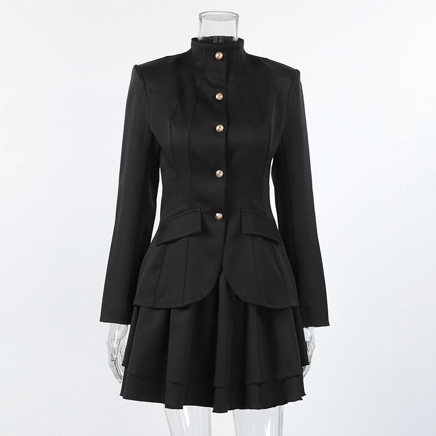 Women's Clothing Women's Autumn Winter Retro Chic Versatile Blazer Top And Stylish Short Skirt Two Piece Commuter Suit Set_ecoleips.com